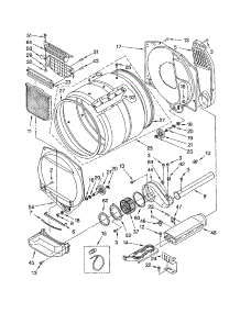Upper And Lower Bulkhead parts for Kenmore Dryer 110.62182102 (11062182102, 110 62182102) from AppliancePartsPros.com
