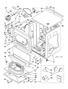 Upper Cabinet And Front Panel Parts parts for Kenmore Dryer 110.62182103 (11062182103, 110 62182103) from AppliancePartsPros.com