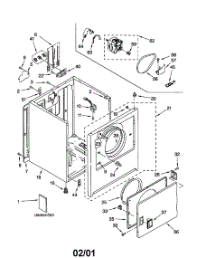 Cabinet parts for Kenmore Dryer 110.62202100 (11062202100, 110 62202100) from AppliancePartsPros.com