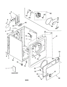 Cabinet parts for Kenmore Dryer 110.62202101 (11062202101, 110 62202101) from AppliancePartsPros.com
