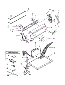Top And Console parts for Kenmore Dryer 110.62212100 (11062212100, 110 62212100) from AppliancePartsPros.com