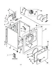 Cabinet parts for Kenmore Dryer 110.62512100 (11062512100, 110 62512100) from AppliancePartsPros.com