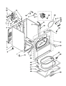 Cabinet parts for Kenmore Dryer 110.62602100 (11062602100, 110 62602100) from AppliancePartsPros.com