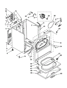Cabinet parts for Kenmore Dryer 110.62612100 (11062612100, 110 62612100) from AppliancePartsPros.com