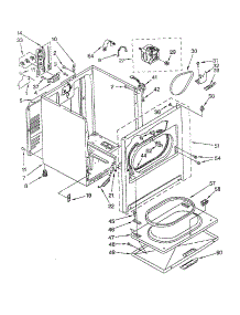 Cabinet parts for Kenmore Dryer 110.62712101 (11062712101, 110 62712101) from AppliancePartsPros.com