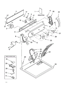 Top And Console Parts parts for Kenmore Dryer 110.62802102 (11062802102, 110 62802102) from AppliancePartsPros.com
