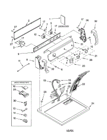 Top And Console parts for Kenmore Dryer 110.62812101 (11062812101, 110 62812101) from AppliancePartsPros.com