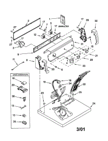 Top And Console parts for Kenmore Dryer 110.62822100 (11062822100, 110 62822100) from AppliancePartsPros.com