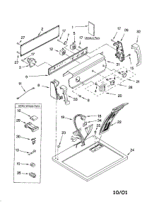 Top And Console parts for Kenmore Dryer 110.62822101 (11062822101, 110 62822101) from AppliancePartsPros.com