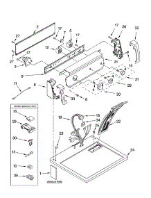 Top And Console Parts parts for Kenmore Dryer 110.62822102 (11062822102, 110 62822102) from AppliancePartsPros.com