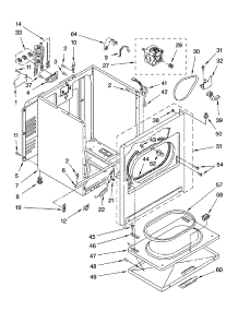 Cabinet Parts parts for Kenmore Dryer 110.62822102 (11062822102, 110 62822102) from AppliancePartsPros.com