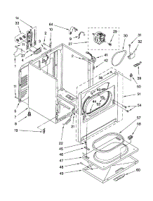 Cabinet parts for Kenmore Dryer 110.62824101 (11062824101, 110 62824101) from AppliancePartsPros.com