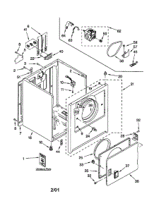Cabinet parts for Kenmore Dryer 110.62872100 (11062872100, 110 62872100) from AppliancePartsPros.com