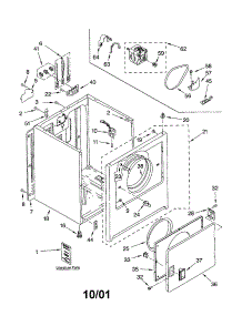 Cabinet parts for Kenmore Dryer 110.62872101 (11062872101, 110 62872101) from AppliancePartsPros.com