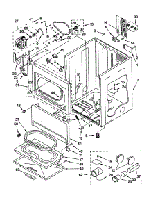 Cabinet parts for Kenmore Dryer 110.62902100 (11062902100, 110 62902100) from AppliancePartsPros.com