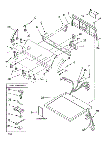 Top And Console Parts parts for Kenmore Dryer 110.66964500 (11066964500, 110 66964500) from AppliancePartsPros.com