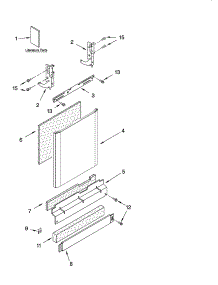 Door And Panel Parts parts for Kenmore Dishwasher 665.13762K601 (66513762K601, 665 13762K601) from AppliancePartsPros.com