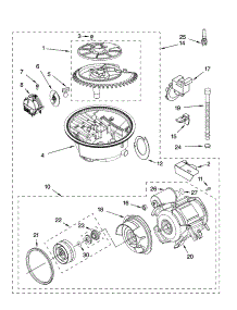 Pump And Motor Parts parts for Kenmore Dishwasher 665.13762K602 (66513762K602, 665 13762K602) from AppliancePartsPros.com