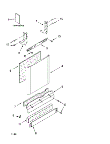 Door And Panel Parts parts for Kenmore Dishwasher 665.13762K602 (66513762K602, 665 13762K602) from AppliancePartsPros.com