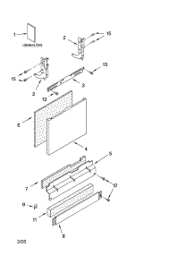 Door And Panel Parts parts for Kenmore Dishwasher 665.13763K600 (66513763K600, 665 13763K600) from AppliancePartsPros.com