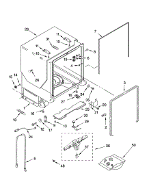 Tub And Frame Parts parts for Kenmore Dishwasher 665.13763K600 (66513763K600, 665 13763K600) from AppliancePartsPros.com
