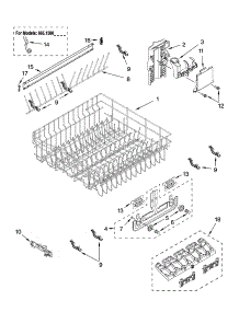 Upper Rack And Track Parts parts for Kenmore Dishwasher 665.13763K603 (66513763K603, 665 13763K603) from AppliancePartsPros.com