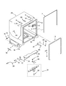 Tub And Frame Parts parts for Kenmore Dishwasher 665.13763K603 (66513763K603, 665 13763K603) from AppliancePartsPros.com