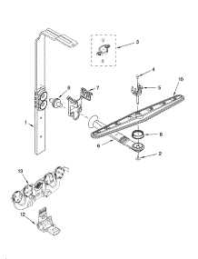 Upper Wash And Rinse Parts parts for Kenmore Dishwasher 665.13763K603 (66513763K603, 665 13763K603) from AppliancePartsPros.com
