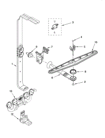 Upper Wash And Rinse Parts parts for Kenmore Dishwasher 665.13764K601 (66513764K601, 665 13764K601) from AppliancePartsPros.com