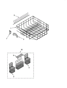Lower Rack Parts, Optional Parts (Not Included) parts for Kenmore Dishwasher 665.13769K601 (66513769K601, 665 13769K601) from AppliancePartsPros.com