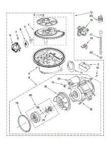 Pump And Motor Parts parts for Kenmore Dishwasher 665.13772K604 (66513772K604, 665 13772K604) from AppliancePartsPros.com
