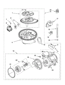 Pump And Motor Parts parts for Kenmore Dishwasher 665.13773K602 (66513773K602, 665 13773K602) from AppliancePartsPros.com