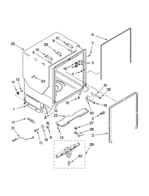 Tub And Frame Parts parts for Kenmore Dishwasher 665.13773K604 (66513773K604, 665 13773K604) from AppliancePartsPros.com