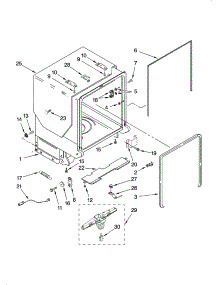 Tub And Frame Parts parts for Kenmore Dishwasher 665.13779K603 (66513779K603, 665 13779K603) from AppliancePartsPros.com
