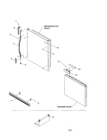 Door Handles / Accessories parts for Kenmore Refrigerator 596.61862100 (59661862100, 596 61862100) from AppliancePartsPros.com
