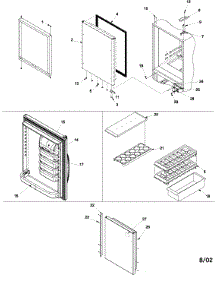 Refrigerator Door parts for Kenmore Refrigerator 596.62212200 (59662212200, 596 62212200) from AppliancePartsPros.com
