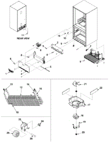 Evaporator Area & Rollers parts for Kenmore Refrigerator 596.62824200 (59662824200, 596 62824200) from AppliancePartsPros.com