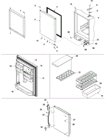 Refrigerator Door parts for Kenmore Refrigerator 596.62832200 (59662832200, 596 62832200) from AppliancePartsPros.com
