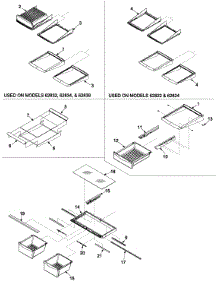 Refrigerator Shelving parts for Kenmore Refrigerator 596.62832200 (59662832200, 596 62832200) from AppliancePartsPros.com