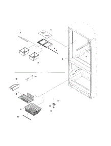 Crisper / Freezer Features parts for Kenmore Refrigerator 596.62842100 (59662842100, 596 62842100) from AppliancePartsPros.com