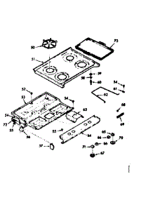 Main Top Section parts for Kenmore Range 103.7857221 (1037857221, 103 7857221) from AppliancePartsPros.com