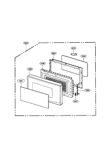 Door parts for Kenmore Microwave 721.63252300 (72163252300, 721 63252300) from AppliancePartsPros.com