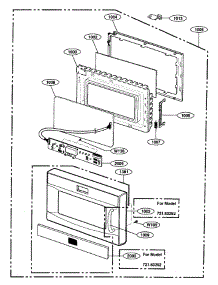 Door Parts parts for Kenmore Microwave 721.63292303 (72163292303, 721 63292303) from AppliancePartsPros.com