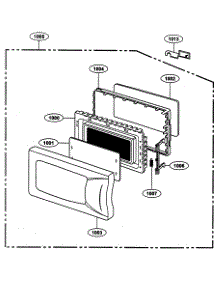 Door parts for Kenmore Microwave 721.63352300 (72163352300, 721 63352300) from AppliancePartsPros.com