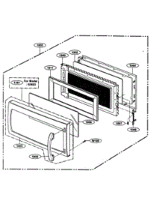 Door parts for Kenmore Microwave 721.63652300 (72163652300, 721 63652300) from AppliancePartsPros.com