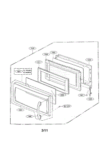Door Parts parts for Kenmore Microwave 721.63652301 (72163652301, 721 63652301) from AppliancePartsPros.com