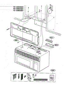 Installation parts for Kenmore Microwave 721.63659301 (72163659301, 721 63659301) from AppliancePartsPros.com