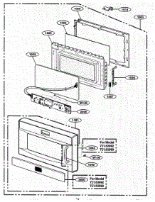 Door / Control Panels parts for Kenmore Microwave 721.63992303 (72163992303, 721 63992303) from AppliancePartsPros.com