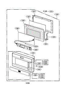 Door And Control Panel Parts parts for Kenmore Microwave 721.63993302 (72163993302, 721 63993302) from AppliancePartsPros.com