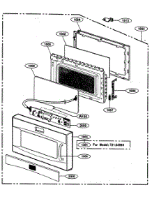Door / Controller parts for Kenmore Microwave 721.63999300 (72163999300, 721 63999300) from AppliancePartsPros.com